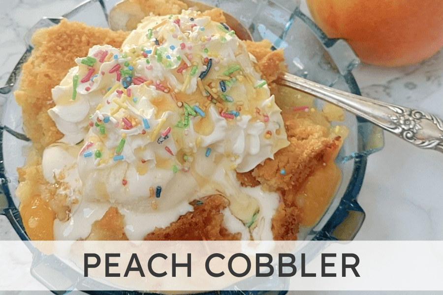 Sinfully Easy 3 Ingredient Peach Cobbler Spoons Sparks