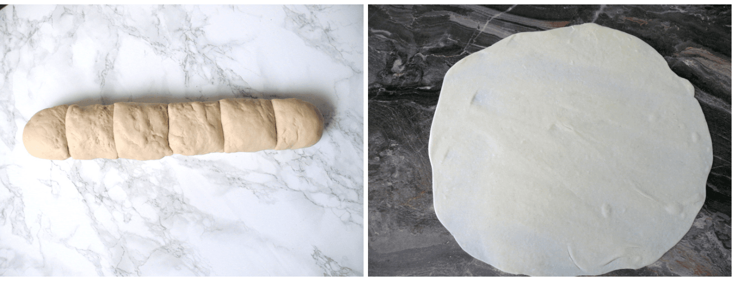 green onion pancake rolled out dough