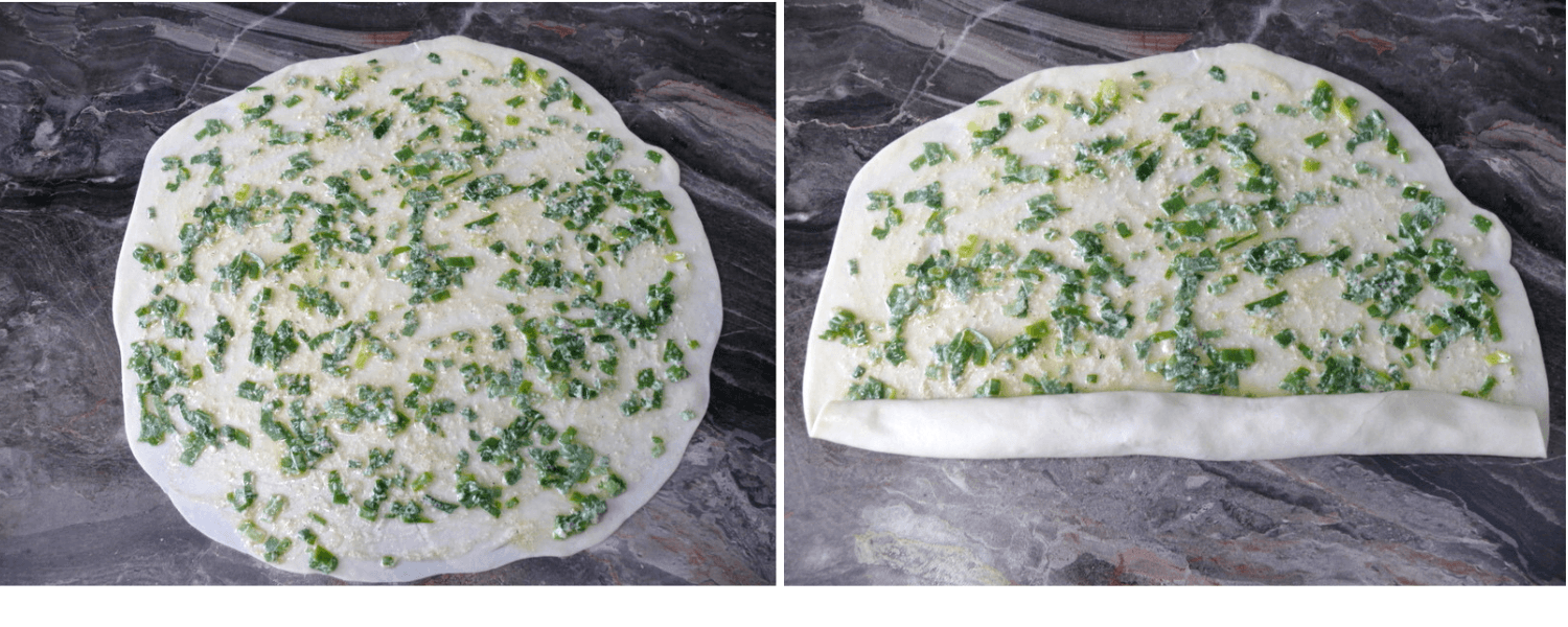 green onion pancake dough with filling