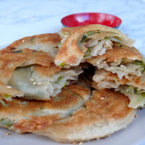 finished Chinese scallion pancake