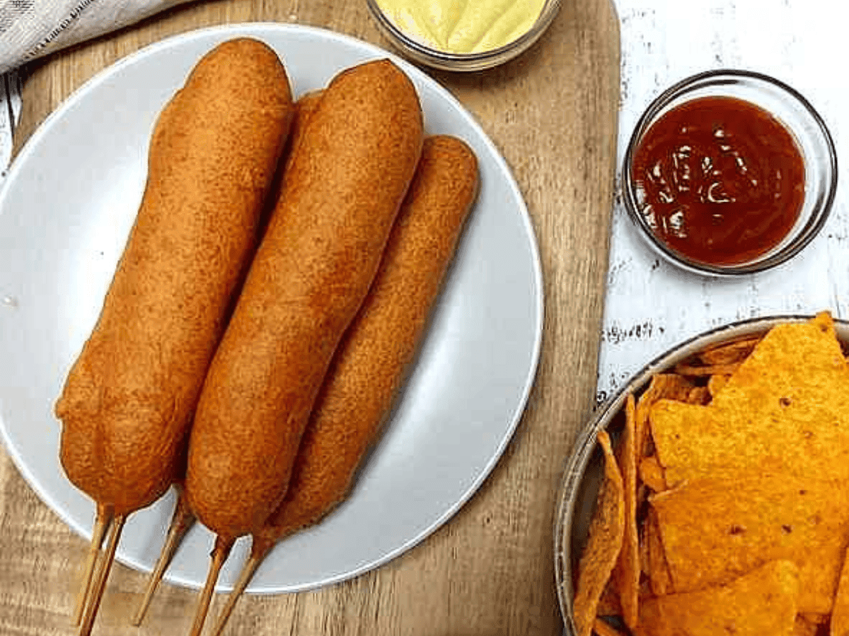 corndogs on a plate
