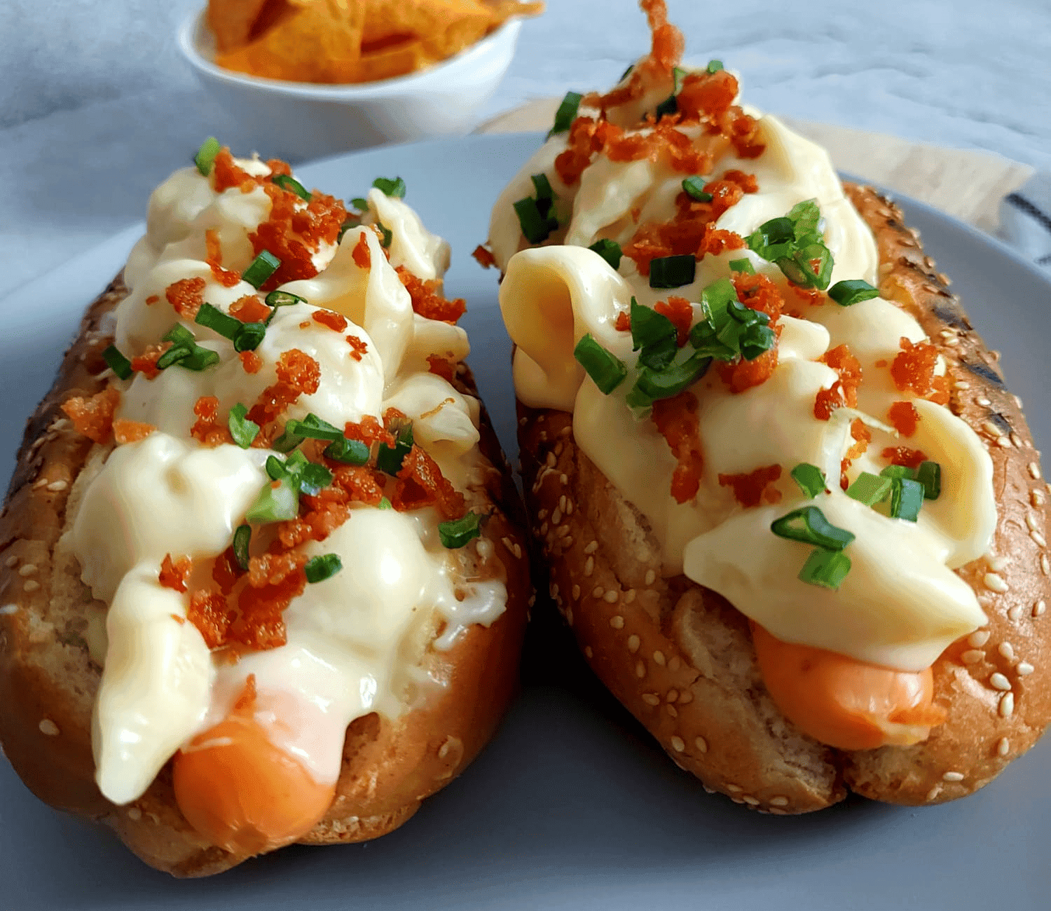 Loaded dogs on a plate