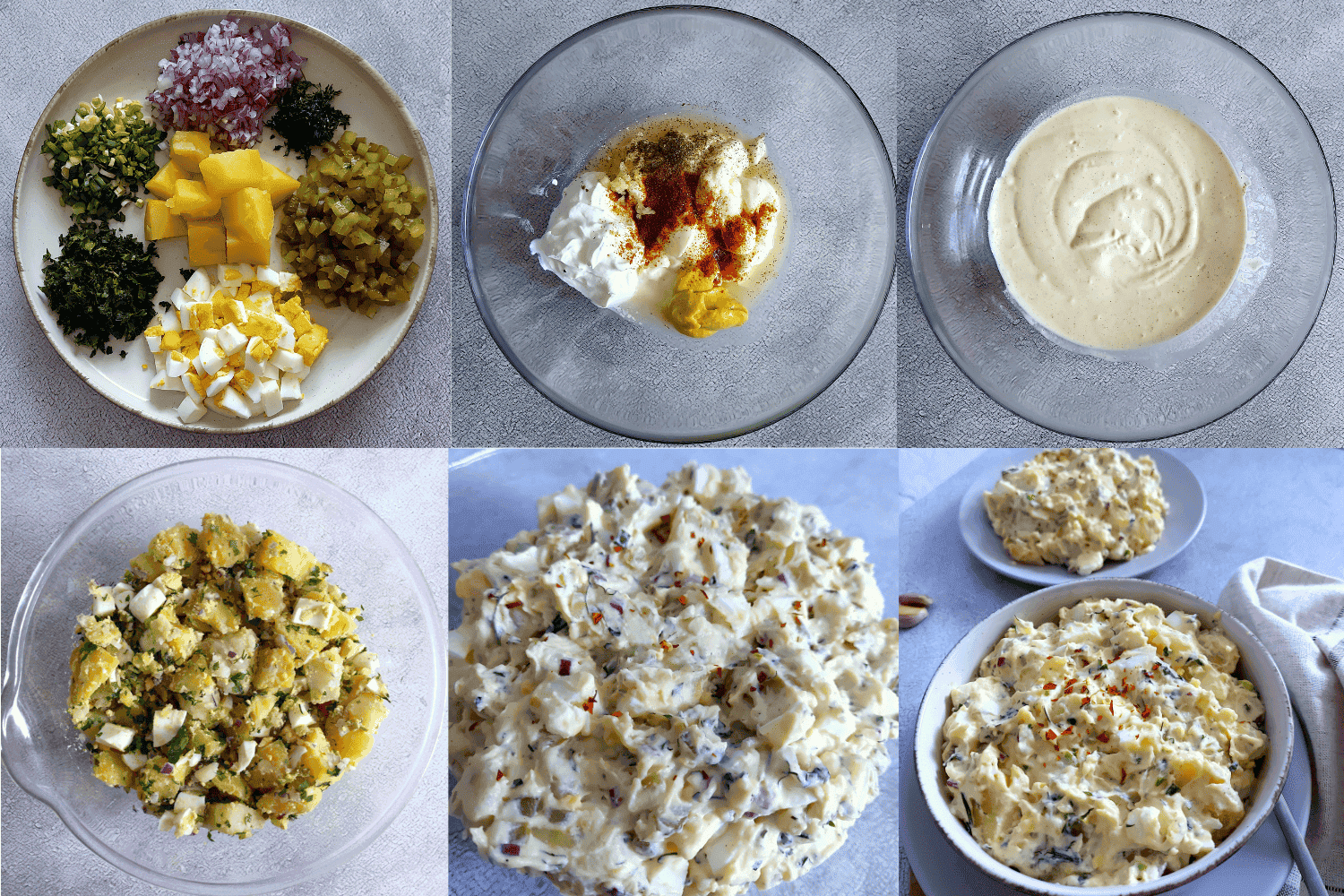 Steps of potato salad recipe