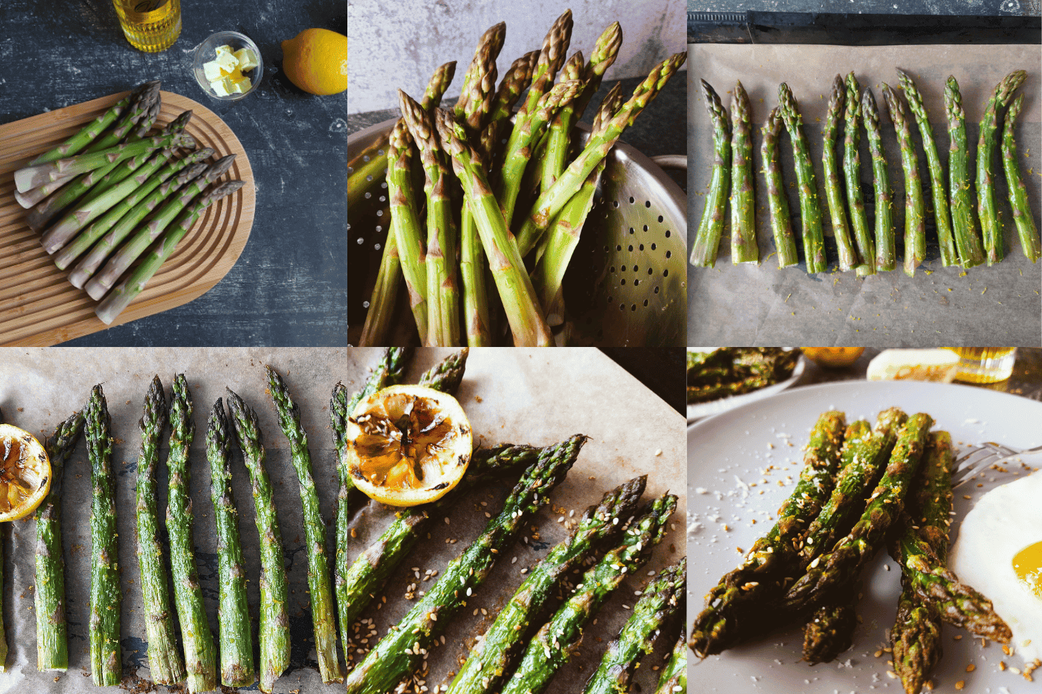 Steps of the roasted asparagus recipe