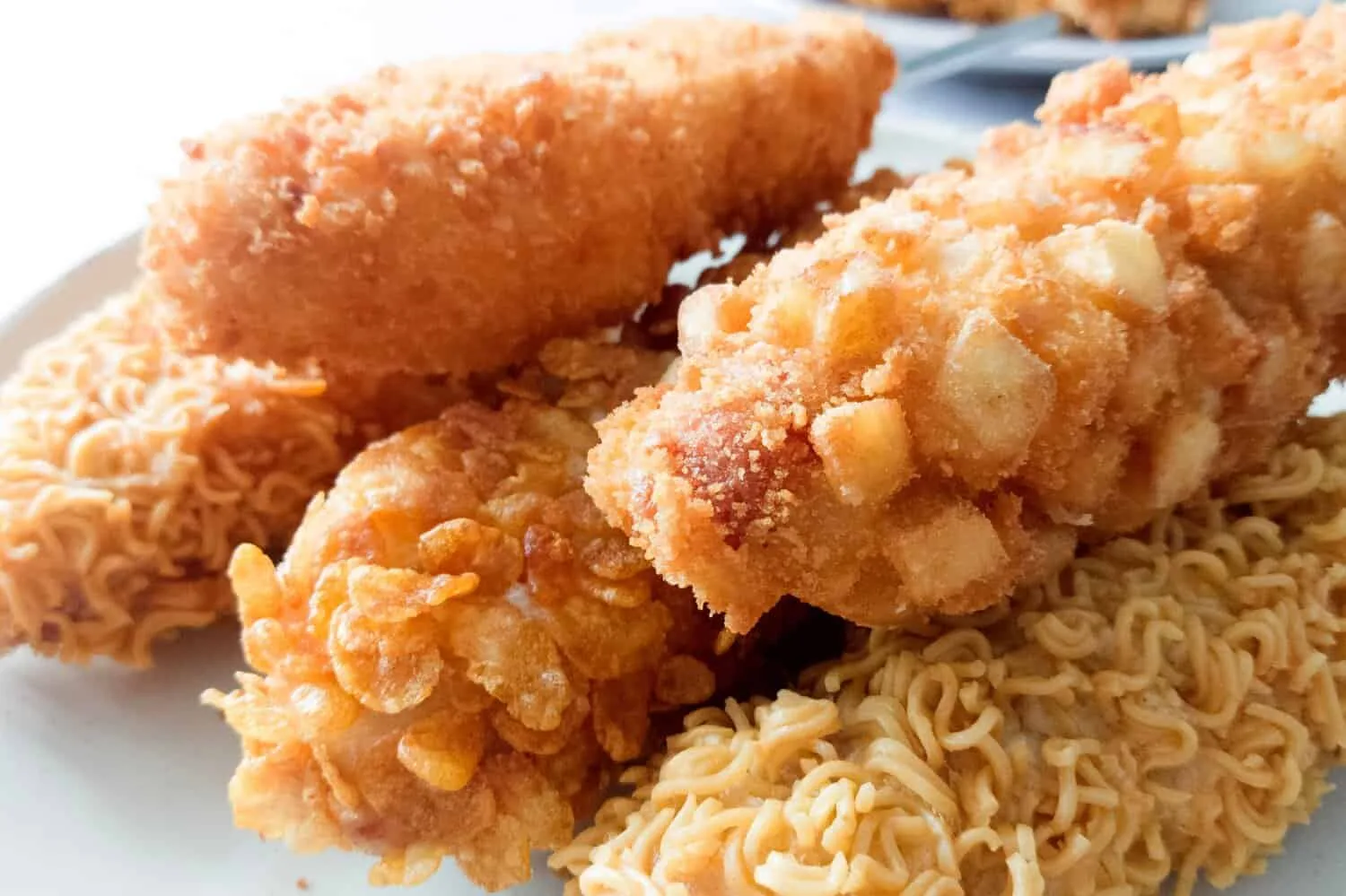 CLOSE UP OF FRIED KOREAN CHEESE DOGS