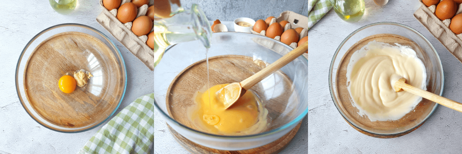 Steps for making homemade mayonnaise