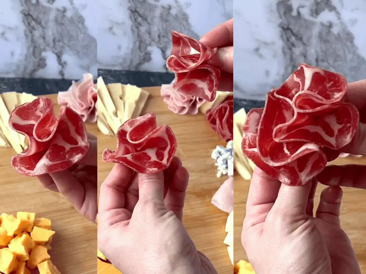 how to make florettes out of salami