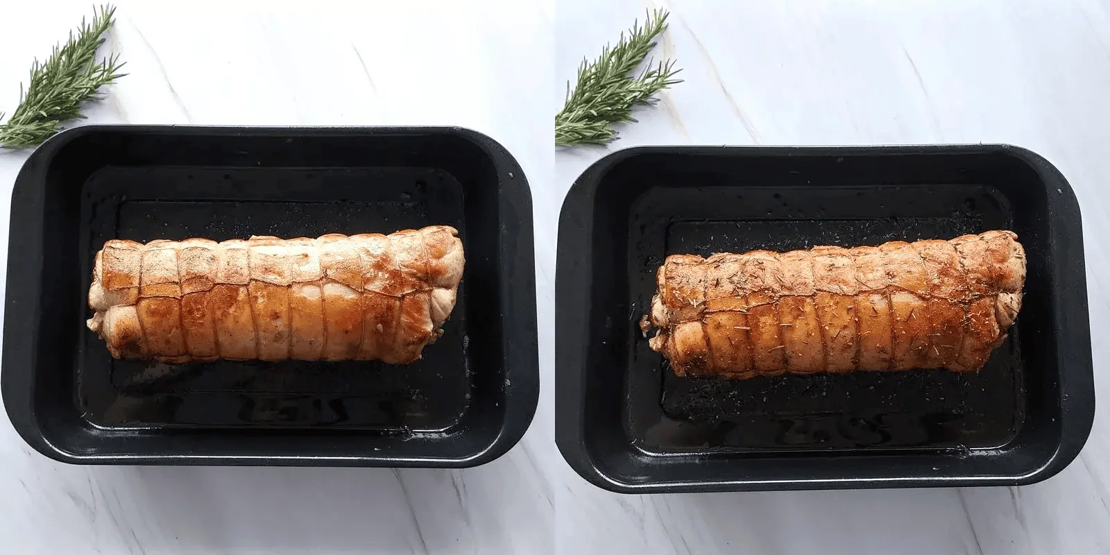 cranberry apple stuffed pork loin Golden brown apple stuffed pork loin roasted in the pan