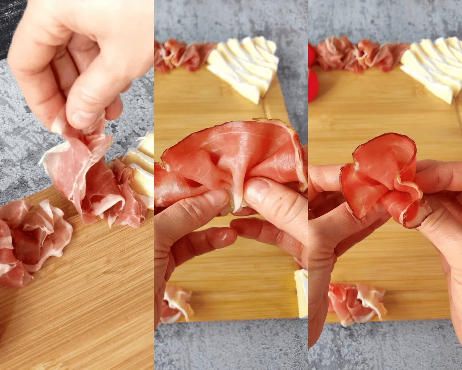 valentine's day charcuterie making prosciutto rosettes and loose folds for a romantic grazing board