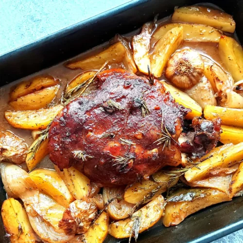 Greek slow roasted leg of lamb