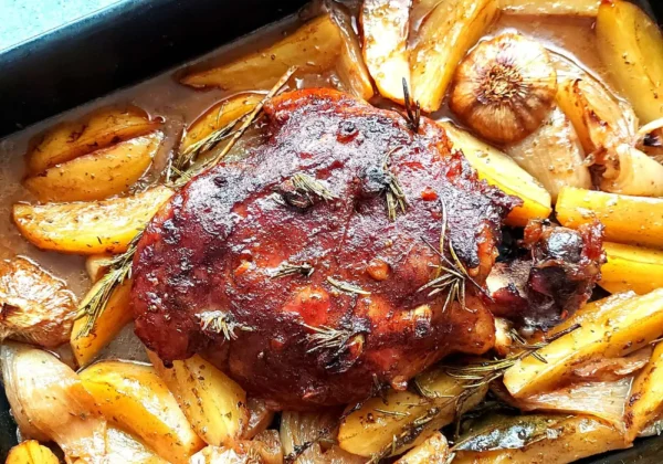 Greek slow roasted leg of lamb