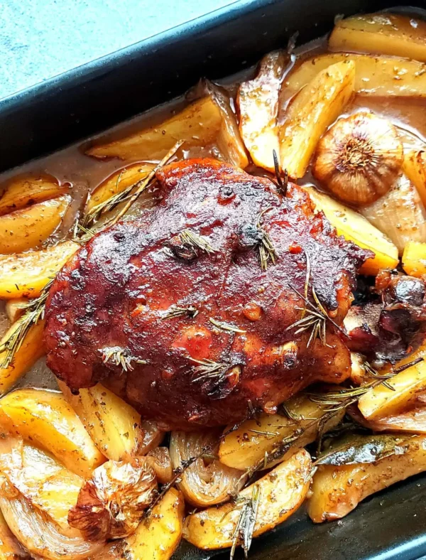 Greek slow roasted leg of lamb