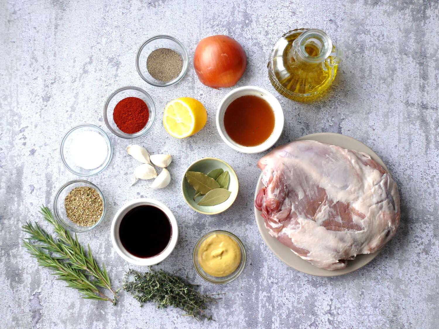Ingredients for this slow roasted greek lamb