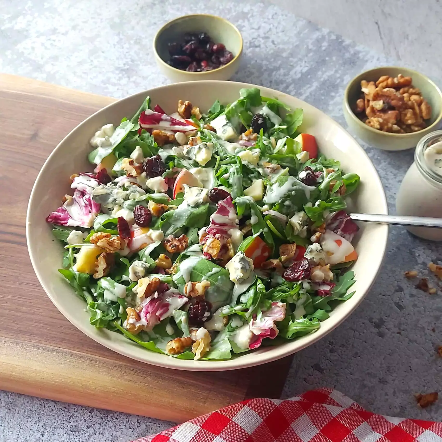 Apple Walnut Blue Cheese Salad (Quick and Easy)