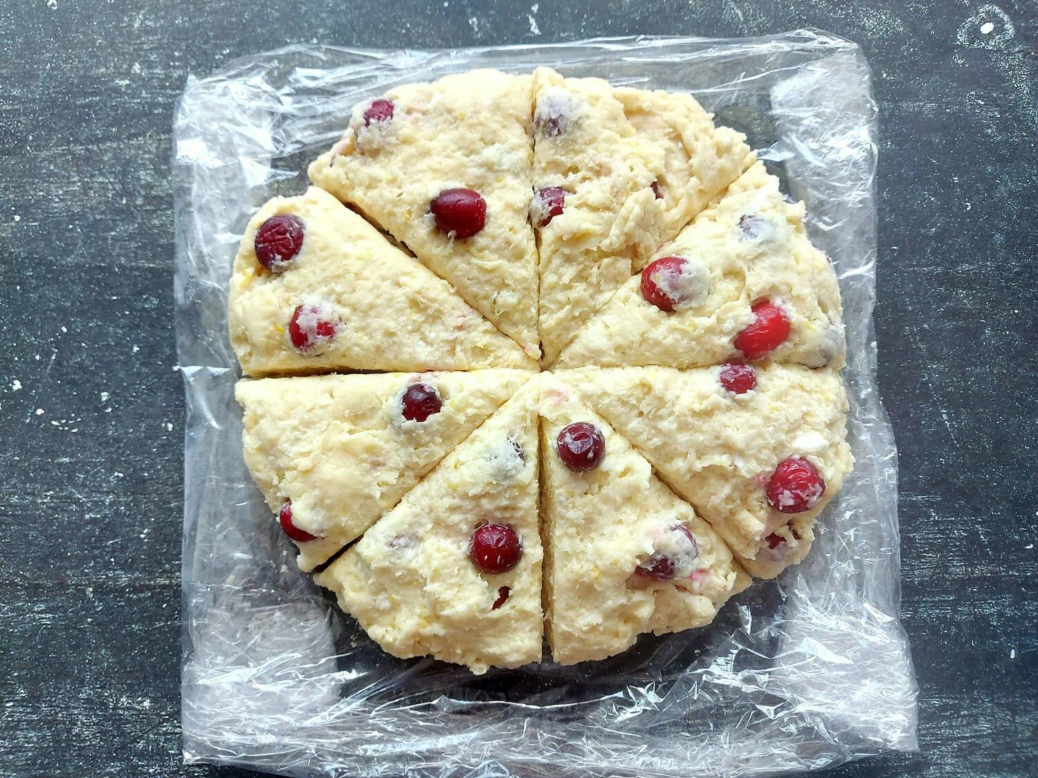 eggless scone recipe Scone dough cut into 8 pieces